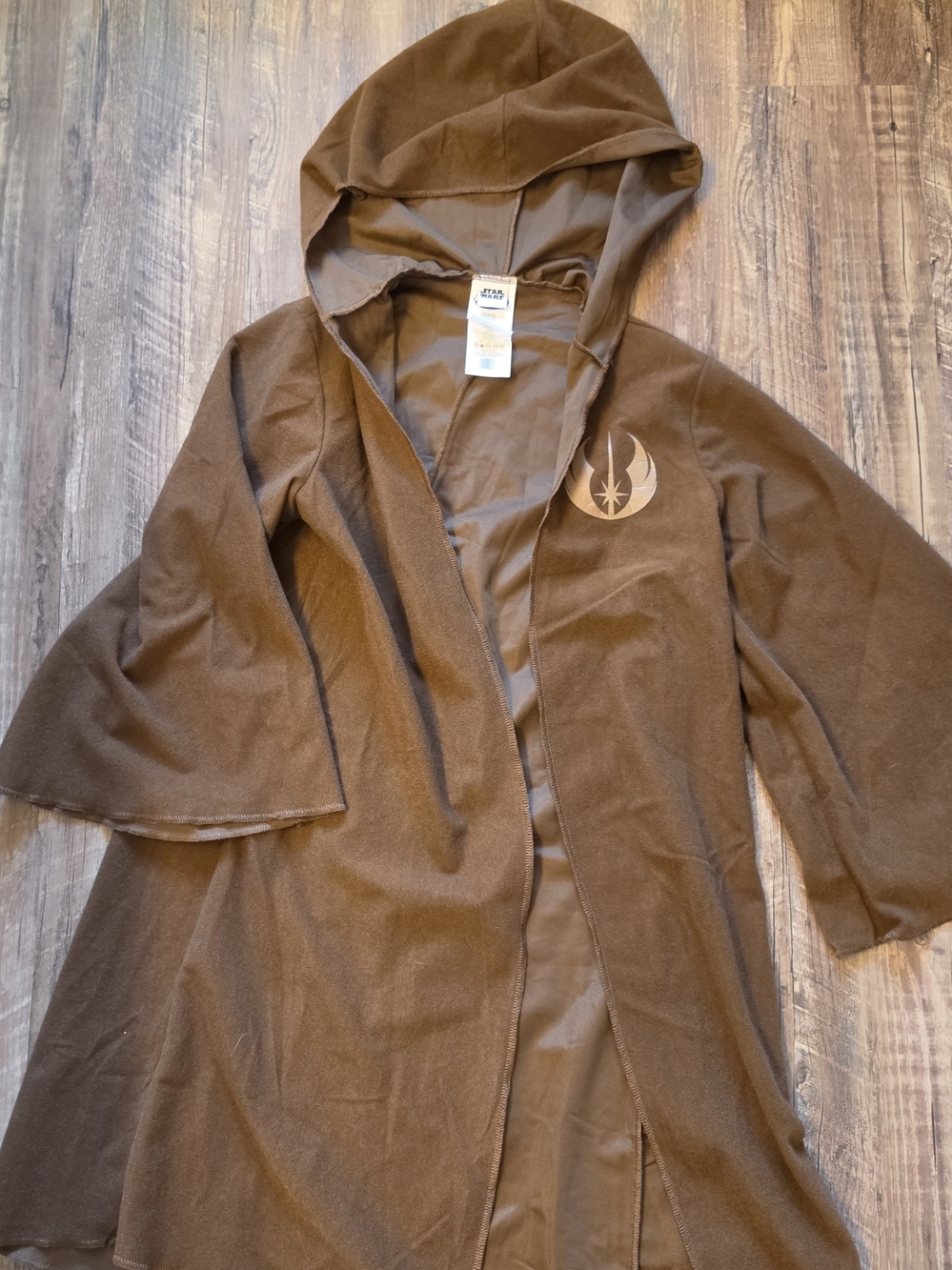 Star Wars Jedi Order Brown Hooded Costume Robe Cloak Wide Sleeves